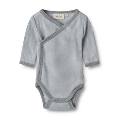 Wheat wool body LS wraparound - Cloudy sky stripe